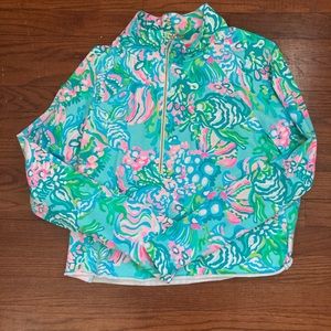 Lilly Pulitzer Ronan Crop Top In Aqua La Vista